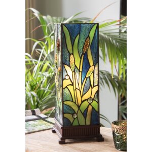LumiLamp 5LL-6310 Lampada da tavolo Tiffany verde 18x18x45 cm E27-max 1x60W