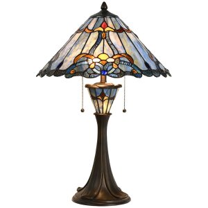 LumiLamp 5LL-6313 Lampada da tavolo Tiffany blu Ø...