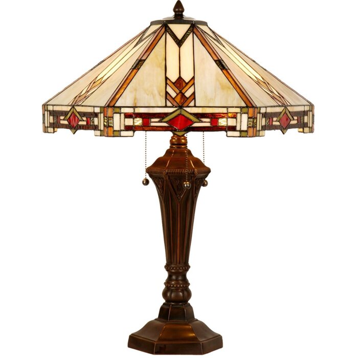LumiLamp 5LL-6325 Lampada da tavolo Tiffany Beige 50x50x75 cm E27-max 2x60W