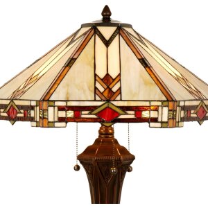 LumiLamp 5LL-6325 Lampada da tavolo Tiffany Beige...