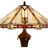 LumiLamp 5LL-6325 Lampada da tavolo Tiffany Beige 50x50x75 cm E27-max 2x60W