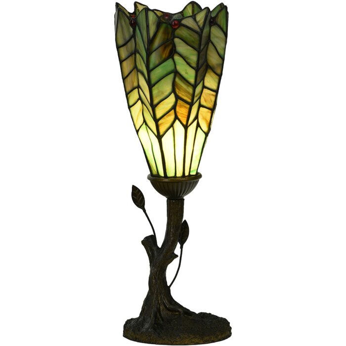 LumiLamp 5LL-6337 Lampada da tavolo Tiffany verde Ø 15x42 cm E14 max 25W