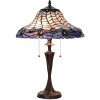 LumiLamp 5LL-6338 Lampada da tavolo Tiffany blu Ø 40x60 cm E27-max 2x60W