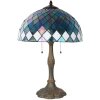 LumiLamp 5LL-6347 Lampada da tavolo Tiffany blu Ø 40x61 cm E27-max 2x60W