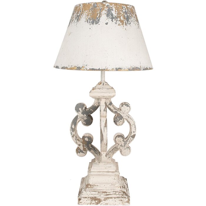 Clayre & Eef 5LMC0032 Lampada da tavolo Beige Grigio Ø 40x79 cm E27-max 1x60W