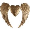 Clayre & Eef 5Y1176 Decorazione Ali con Cuore color oro 74x1x63 cm