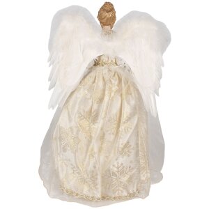 Clayre & Eef 65219 Angelo decorativo bianco 28x16x46 cm