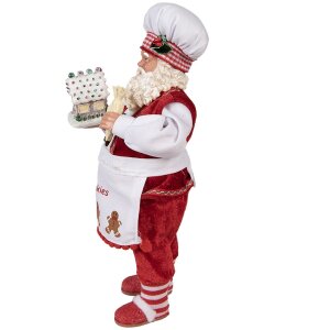 Clayre & Eef 65227 Decorazione Babbo Natale Rosso Stile Country 16x8x28 cm