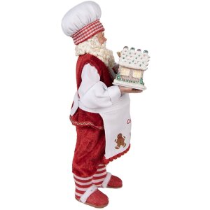 Clayre & Eef 65227 Decorazione Babbo Natale Rosso Stile Country 16x8x28 cm