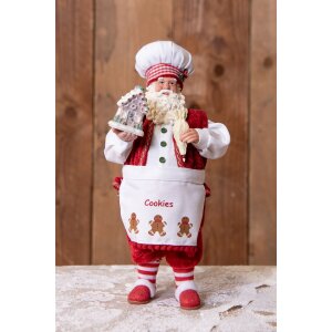 Clayre & Eef 65227 Decorazione Babbo Natale Rosso Stile Country 16x8x28 cm