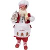 Clayre & Eef 65227 Decorazione Babbo Natale Rosso Stile Country 16x8x28 cm