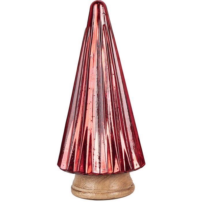 Clayre & Eef 65236L Decorazione natalizia Albero di Natale Rosso Ø 17x34 cm