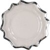 Clayre & Eef 65238ZI Piattino trasparente, color argento Ø 33x1 cm