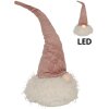 Clayre & Eef 65243 Gnomo decorativo con LED Rosa 20x20x44 cm- 2xCR2032