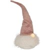 Clayre & Eef 65243 Gnomo decorativo con LED Rosa 20x20x44 cm- 2xCR2032