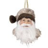 Clayre & Eef 65270 Ciondolo Babbo Natale Marrone Bianco 10x9x28 cm Stile country