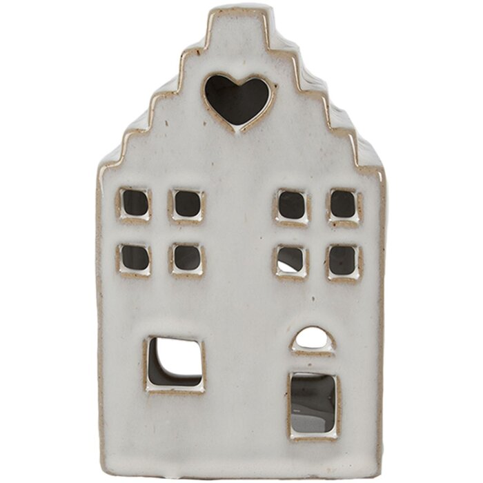 Clayre & Eef 6CE1588M Portacandele Natale Cottage Beige 9x7x14 cm