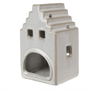 Clayre & Eef 6CE1588M Portacandele Natale Cottage Beige 9x7x14 cm