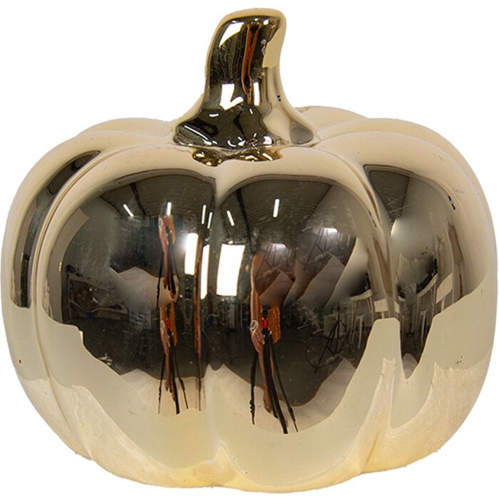 Clayre & Eef 6CE1595 Zucca decorativa color oro Ø 9x8 cm