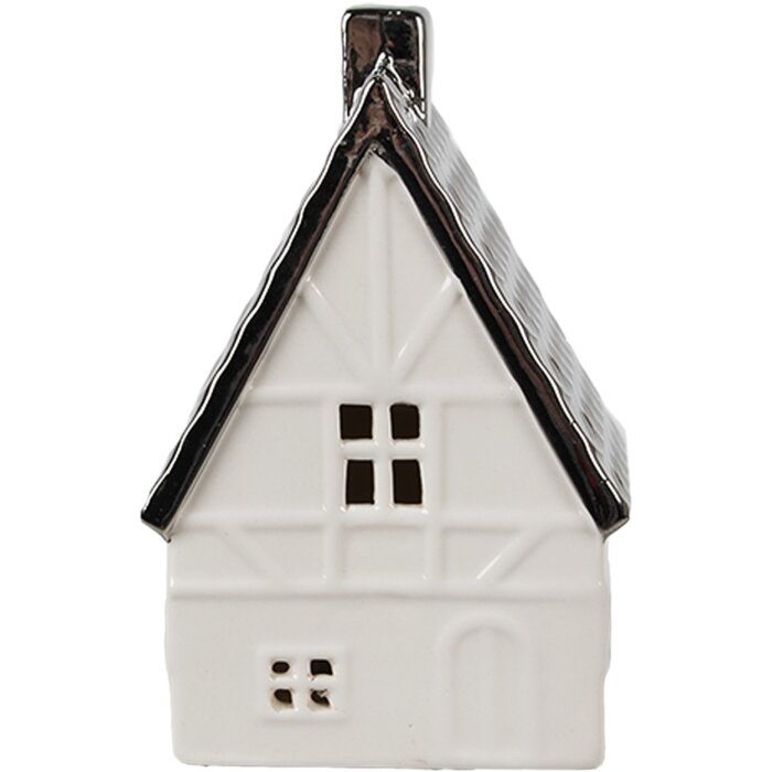 Clayre & Eef 6CE1597M Decorazione Casa con LED Beige Argento 8x7x12 cm