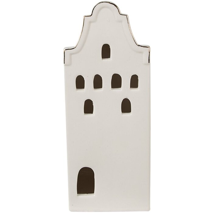 Clayre & Eef 6CE1599M Casa di decorazione con LED Beige, color oro 7x6x16 cm