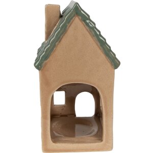 Clayre & Eef 6CE1600 Portacandele Natale Cottage Marrone, Verde 8x8x15 cm