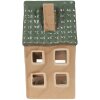 Clayre & Eef 6CE1600 Portacandele Natale Cottage Marrone, Verde 8x8x15 cm