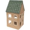Clayre & Eef 6CE1600 Portacandele Natale Cottage Marrone, Verde 8x8x15 cm