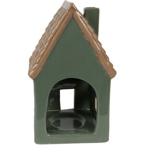 Clayre & Eef 6CE1601 Portacandele Natale Cottage Verde Marrone 9x8x15 cm