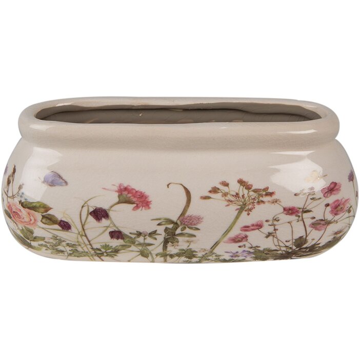 Clayre & Eef 6CE1602S Vaso da fiori per interni Rosa Beige 18x7x7 cm