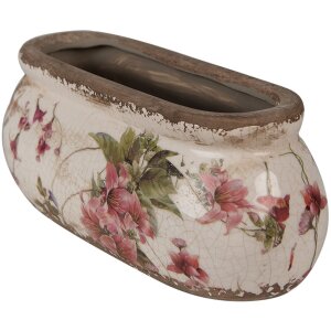 Clayre & Eef 6CE1603S Vaso da fiori per interni Rosa Beige 18x7x7 cm