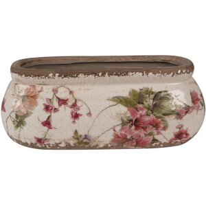 Clayre & Eef 6CE1603S Vaso da fiori per interni Rosa Beige 18x7x7 cm