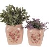 Clayre & Eef 6CE1604M Vaso da fiori per interni rosa 14x14x16 cm