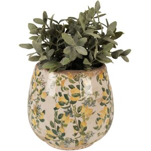 Clayre & Eef 6CE1608L Vaso per interni Beige Giallo Ø 18x17 cm