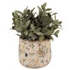 Clayre & Eef 6CE1610S Vaso da fiori per interni Beige Giallo Ø 14x12 cm