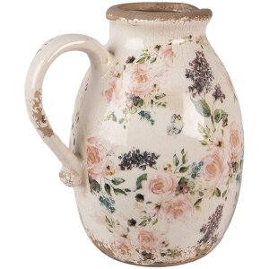 Clayre & Eef 6CE1613L Brocca decorativa Beige Pink 20x16x22 cm Stile country
