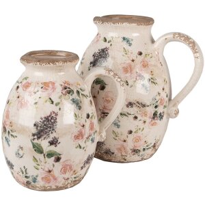 Clayre & Eef 6CE1613L Brocca decorativa Beige Pink 20x16x22 cm Stile country