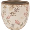 Clayre & Eef 6CE1615M Vaso da fiori in ceramica beige rosa Ø 14x14 cm