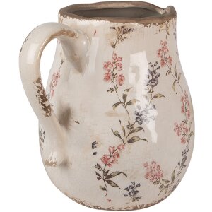 Clayre & Eef 6CE1616L Brocca decorativa Beige Pink 21x16x20 cm in ceramica