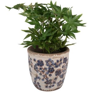 Clayre & Eef 6CE1619L Vaso da fiori per interni Beige Blu Ø 17x16 cm