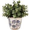 Clayre & Eef 6CE1619S Vaso da fiori per interni Beige Blu Ø 13x12 cm