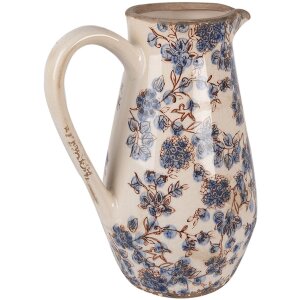 Clayre & Eef 6CE1621M Brocca decorativa Beige Blue 20x14x25 cm