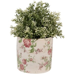 Clayre & Eef 6CE1623M Vaso per fiori da interno Beige Rosa Ø 14x13 cm