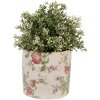 Clayre & Eef 6CE1623M Vaso per fiori da interno Beige Rosa Ø 14x13 cm