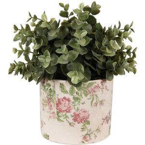 Clayre & Eef 6CE1623S Vaso da fiori per interni Beige Rosa Ø 12x10 cm