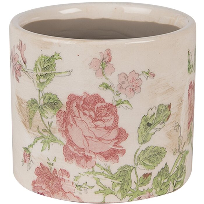 Clayre & Eef 6CE1623XS Vaso da fiori per interni Beige Rosa Ø 11x9 cm