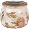 Clayre & Eef 6CE1625S Vaso da fiori interno Beige Rosa Ø 12x10 cm