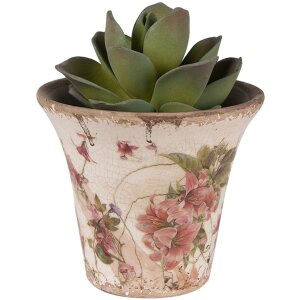 Clayre & Eef 6CE1627M Vaso per fiori da interno Beige Rosa Ø 13x11 cm
