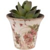 Clayre & Eef 6CE1627M Vaso per fiori da interno Beige Rosa Ø 13x11 cm