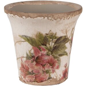 Clayre & Eef 6CE1627S Vaso da fiori per interni Beige Rosa Ø 9x8 cm